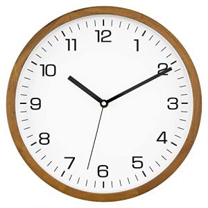 Foxtop 30 cm Horloge Murale Bois- Silencieux sans Tic-Tac - Horloge &agrave; Quartz de Qualit&eacute; Aliment&eacute;e par Pile - Chiffres Faciles &agrave; Lire - pour Cuisine, Salon, Chambre &agrave; Coucher, Bureau &agrave; Domicile (Lumuasky-EU, neuf)
