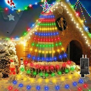 Sentasi &Eacute;clairage Ext&eacute;rieur de No&euml;l, Guirlande Lumineuse de 3,5 m x 9, &Eacute;clairage de sapin de No&euml;l &agrave; 350 LED avec &Eacute;toiles, 8 Modes, Guirlande Lumineuse &Eacute;tanche IP44 (SZZHFAGE, neuf)