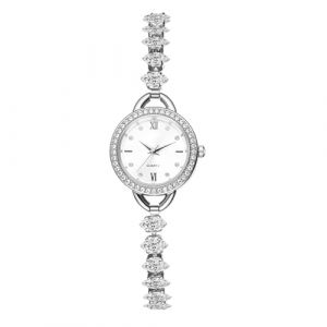 OIDEA Montre Femme Bracelet Fantaisie: Montre Analogique Quartz Zircon Cubique Cadran Ronde Petit en Alliage R&eacute;glable &Eacute;l&eacute;gant Cha&icirc;ne Ajustable Chiffres Romains - Cadeau Anniversaire F&ecirc;te des M&egrave;res (Oidea Jewellery, neuf)