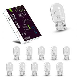 LIGHTWORLD24 Lot de 10 ampoules halogènes W21W T20 12V 21W | Extrêmement durables | ?7440 W3X16D pour feux de freinage, feux de recul, clignotants (Light-World-24, neuf)