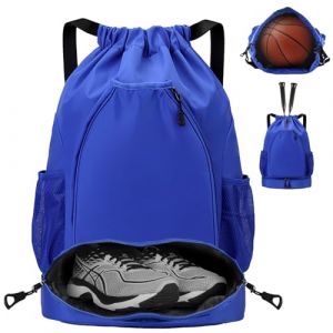 Sac à dos de sport tendance LUKlUP, 1 pièce, étanche, grande capacité, avec cordon de serrage, pour le basket-ball, le football, la natation, la randonnée, le tennis et le badminton(Bleu roi) (SANYUNMY, neuf)