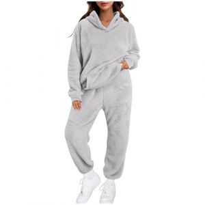 Pyjama Femme, Ensembles de Pyjama Femme en Polaire Pyjama Pilou Pilou Chaud et Doux Hiver - Ensembles de Pyjama Chaud et Doux Combinaison Pyjama Filles Flanelle Loungewear Sleepwear V&ecirc;tement (RUITOTP, neuf)