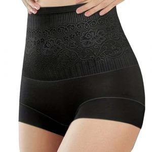 XSDSLS Culotte Ventre Plat Femme Invisible sans Couture Taille Haute Culotte Ventre Plat Culottes Sculptante Gainante Amincissante (FR/ES, Alpha/Lettres, L, Taille Normale, Taille Normale, Noir) (XDLING, neuf)
