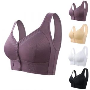 Soutien Gorge Fermeture Devant Soutien Gorge sans Complexe Soutien Gorge Bretelle Large sans Complexe Soutien Gorge Soutien Gorge Sport Femme Soutien, Noir, 48 (Zawalud, neuf)