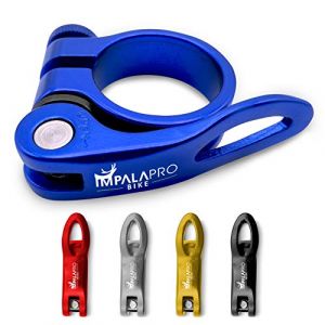IMPALAPRO Bike Colliers de Selle pour Vélo - Antivol Selle Velo - Collier de Serrage de Tige de Selle de Vélo - Pince Selle Velo en Alliage d'Aluminium à Dégagement Rapide pour Vélo (Bleu, 34,9 mm) (IMPALAPRO, neuf)