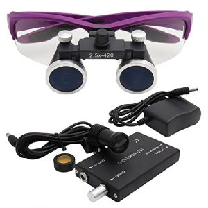 Loupes dentaires 2.5X/3.5X Lunettes chirurgicales médecin avec Lampe Frontale à LED Dentiste Oeil Lunettes loupe binoculaire avec étui de Transport Pratique (Brand-2022-065971, neuf)