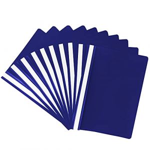 Netuno 10x chemise à lamelle bleu foncé A4 dossier rapide chemise à levier en plastique classeur en plastique classeur rapide A4 chemise de présentation chemise avec couverture transparente (netuno, neuf)