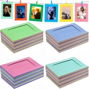Lot de 40 cadres photo en carton kraft avec clips en bois et ficelle, blanc/noir, 25,4 x 38,1 cm – Convient aux photos de 10,2 x 15,2 cm (40 pièces) colorés (Fashion HW, neuf)