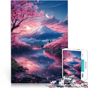 Puzzles pour Adultes 2000 pi&egrave;ces cerisiers Japonais au Mont Fuji Fait de Papier，Convient aux 14 Ans et Plus Jouets Jeux &Eacute;ducatifs Anti-Stress Cadeau Amusant en Famille。Taille：70x100cm (lizhichao123, neuf)