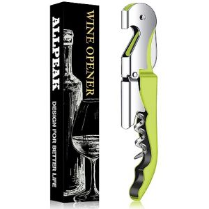 Allpeak Tire Bouchon Decapsuleur Ouvre Bouteille - 1PC Multifonction Limonadier Professionnel Tire Bouchon Sommelier Décapsuleur, 3 en 1 Limonadier Tire-Bouchons Wine Opener - Vert (Asinta-IT, neuf)