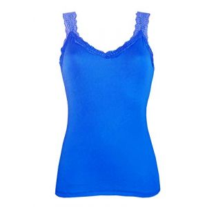 Miss Rouge Top, Débardeur à Bretelle Dentelle (Bleu Roi),Taille unique (Miss Rouge, neuf)