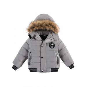 Odziezet Blouson Manteau Fourrure Chaud Enfant Garçon Bébé Ski Vêtement Doudoune à Capuche Veste à Manches Longues Chaud ,Gris,3-4 ans (Odziezet, neuf)