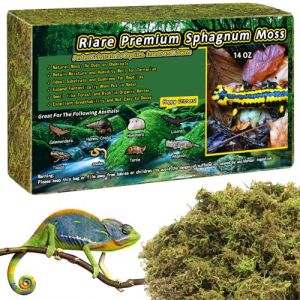 Riare Mousse de sphaigne Naturelle de qualité supérieure pour Reptiles - Mousse Verte Vivante pour Terrarium, éclosion, substrat de sphaigne forestière pour Serpents, Gecko (400g) (YLGA, neuf)