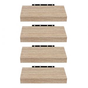 EUGAD 4 pièces Étagère Murale étagères suspendues en Bois,25x22,9x3,8cm Chêne Jaune, 0112QJ-4 (Eugad, neuf)