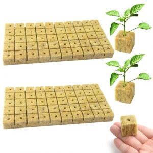 HAASIKI Cubes de culture hydroponiques 100 trous en laine de roche 25 x 25 x 25 mm, culture hydroponique, culture sans sol, mini compresse, base en laine de pierre, cubes de d&eacute;marrage pour plantes (HAASIKI Store, neuf)