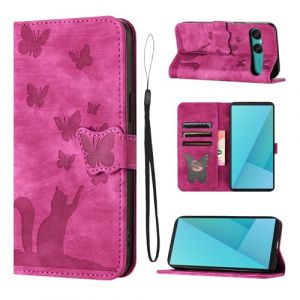 LSPCASA Coque pour Sony Xperia 10 VII 6.1 Pouces Housse de Protection Premium PU Cuir Portefeuille Protection avec Porte Carte Fonction Support Flip Cover pour Sony Xperia 10 VII Rose (SINGGEADA, neuf)