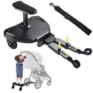 Planche de Poussette Universelle, Vihir Planches À Roulettes Poussette, Buggy board avec Siège, Adaptée Aux Enfants De 2 À 6 Ans (25 kg), Nouveau Modèle (Vihir EU, neuf)