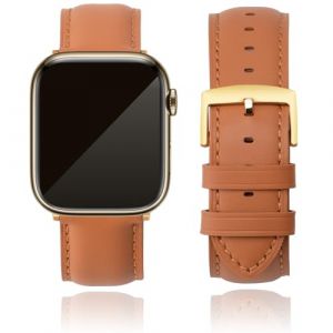 CORROPELLE Bracelet en Cuir Compatible avec Apple Watch 49mm 46mm 45mm 44mm 42mm Homme Femme, Bracelets de Montre en Cuir Véritable Remplacement pour iWatch Series 10 9 8 7 6 5 4 3 2 1 SE2/1 Ultra2/1 (CORROPELLE Watch Bands, neuf)
