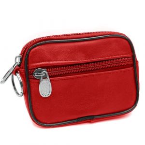 Charmoni - Portefeuille - Porte Monnaie - Multi Poches - en Cuir véritable - Top qualité - pour Homme (1, Rouge) (Charmoni, neuf)