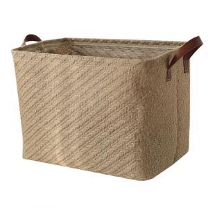 Spesh Panier de Rangement en Jute avec Poign&eacute;es 38 x 27 x 28 cm Corbeille Rangement Panier Tiss&eacute;s Pliables pour Maison, &Eacute;tag&egrave;res, Salle de Bain(Texture Fine) (Spesh-eu, neuf)