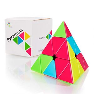 CUBIDI® Pyraminx Cube Triangle Magique - Rubix Cube Triangle - Pyramide Casse tête Adulte et Enfants - sans Autocollant (Los Angeles) (PENTRA, neuf)