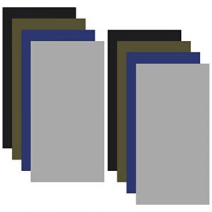 Vesaneae 8 Pcs Patchs de Réparation Autocollant, 20 x 10cm Rustine Autocollante en Nylon, Kit Reparation Tente, Patch Auto-Adhésif Imperméables pour Tente Doudoune Auvent, Noir, Gris, Bleu, Vert Armée (stillchon, neuf)