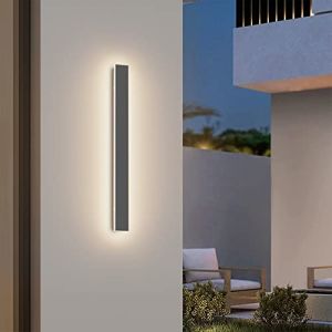K-Bright Applique Murale Extérieure, 20W Longue Applique Villa Applique Murale Imperméable IP65 Pour Jardins, Terrasses, Chambres, Applique Murale D'intérieur De Salon 4000K (Gris foncé, 60CM) (K-Bright Store, neuf)
