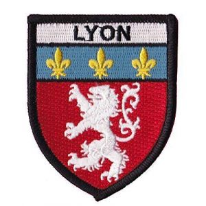 Patche Lyon Ecusson Thermocollant Patch Blason Ville Villes France Armoiries Logo Lyonnais (Naga.Hitam, neuf)