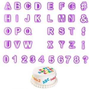 Lot de 40 Emporte Piece Lettre Alphabet, avec lettres et Des Chiffres pour Cake, Pate a Sucre, Décoration Gâteau et Patisserie, pour Créer des Messages Personnalisables (Renhu-shop, neuf)