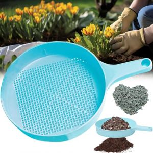 Yueser Tamis Jardinage, Tamis Sable Tamis Jardin Tamis Terre Tamis de Jardin en Maille Plastique pour Semis Tamis à Mailles Rond Tamis de Jardinage pour Jardin Sable Sol Compost Accueil Plantation (Yueser, neuf)