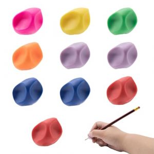 Aide écriture, Enfants Écriture Grip, 10 Pièces Guide Doigts ecriture enfant, Grips pour Crayon, Aide Stylo Enfant, Aide Écriture Guide Doigt Ergonomiques Grips（7 couleurs） (DIDIhouse, neuf)
