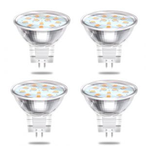 Bonlux GU4 LED Blanc chaud Spot Light MR11 Ampoules LED Non-Dimmable, GU4 LED 12V 2W Remplace les ampoules halog&egrave;nes 20W R&eacute;flecteur, Ampoules LED 3000K 540LM AC/DC 12V, culot GU4.0, 4 pi&egrave;ces (Bonlux-fr, neuf)