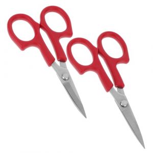 VILLFUL 2 pi&egrave;ces Ciseaux Beaut&eacute; Acier Inoxydable Courb&eacute;s et Droits Pr&eacute;cision Soin Sourcils Barbe Salon Ergonomiques (WANHALA, neuf)