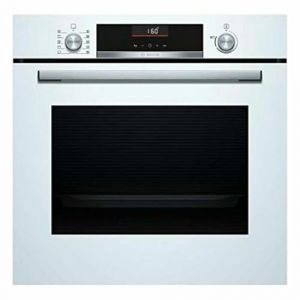 Bosch Série 6 HBA5360W0 Four Multifonction 60 cm, 3400 W, 7 Fonctions, Serrure de sécurité, Verre Blanc [Classe d'efficacité énergétique A], Limp, assistée, manettes cachables, cliprail (CATMOBILE, neuf)