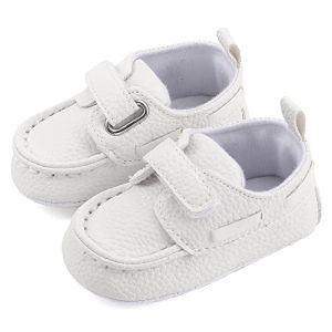 MASOCIO Mocassin Bebe Garcon Chaussures Premier Pas Gar&ccedil;on B&eacute;b&eacute; 0 Chausson Antiderapante Taille 18 3-6 Mois Blanc (Ortego, neuf)