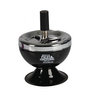 Cendrier tournant à bouton poussoir Noir (AchatUtile, neuf)