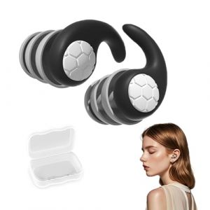 Guyode Bouchon d'Oreille pour Dormir en Silicone, Boules Quies Anti Ronflement Réutilisable et Lavable, Bouchons Doreilles Anti Bruit Imperméables, Confortable Earplugs Anti Bruit Sommeil (L, Noir) (Wholeston OÜ, neuf)
