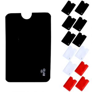 ZWWOGE Lot de 12 Porte Carte Bancaire,Protege Carte Bancaire, Etui Carte Bancaire Anti Piratage,Protection NFC,Anti-RFID,Matériau PVC,pour Carte de Crédit,Carte Bancaire,Carte d'Identité (ZWWOGE, neuf)