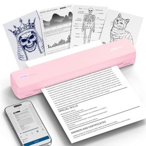 POLONO D810 Imprimante thermique A4 sans fil pour voyage, imprimante mobile A4 prise en charge de la lettre américaine de 8,5" x 11", imprimante portable compatible avec iOS, Android, ordinateur (toner&eco, neuf)