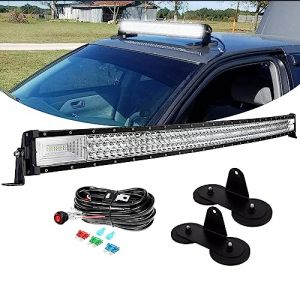 PICAA Incurvée Barre de LED 4x4, 105 cm 42 Pouces 540W Offroad Light Bar avec Magnétique Support et 12V Faisceau de Câblage Kit, Rampe LED Voiture pour SUV, Camion, Tracteur (Yuanpin-EU, neuf)