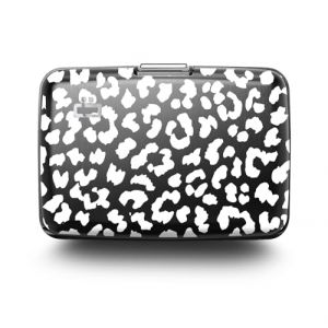 &Ouml;GON -DESIGNS- Porte-Cartes en Aluminium avec Fermoir en m&eacute;tal, Protection RFID Contre la fraude et la d&eacute;magn&eacute;tisation, Portefeuille Compact, mod&egrave;le Smart Case Stockholm (Gravure Leopard) (OGON DESIGNS, neuf)