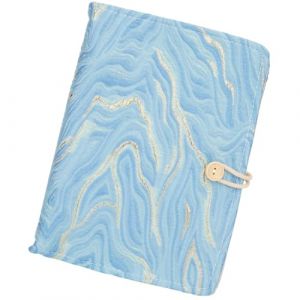 craspire Couverture de Classeur en Tissu A5 Pochette de Livre &agrave; Feuilles Mobiles 6 Anneaux Protecteur de Scrapbooking Bleu Ciel Profond avec Bouton en Bois Tissu Rechargeable Collection de Motifs (CRASPIRE FR, neuf)