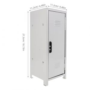 TOVINANNA Bo&icirc;te de Rangement de Bureau en M&eacute;tal &Eacute;maill&eacute; Blanc Brillant, Mini Organiseur pour Cosm&eacute;tiques avec Couvercle, Bo&icirc;te Multifonction Compacte pour Maquillage et Accessoires (Qieiyi, neuf)