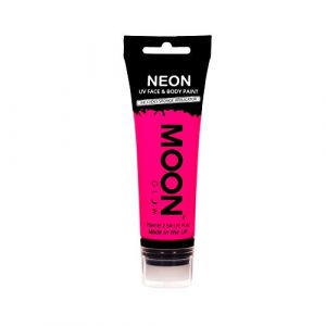Moon Glow Supersize Neon UV Peinture visage et corps – avec applicateur éponge, Rose foncé, 75 ml (Boulevard Online, neuf)