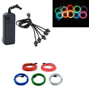 Les couleurs multi EL filent le fil d'EL de l'intense luminosité 5 * 3ft d'illumination de tube au néon portatif flexible de lumières au néon(Bleu/Vert/Rouge/Rose/Blanc) (Kmruazre-fr, neuf)
