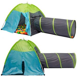 LittleTom Tente de Jeux &agrave; Boules 100x100x90cm avec Tunnel Jouet pour Enfant Bleu (einspreis, neuf)