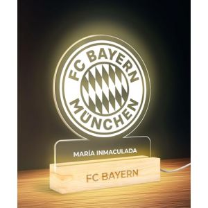 Panorama Lampe de Chevet Foot 15x22 cm Bayern Munich - Lampe Led Personnalis&eacute; - Veilleuse Enfant pour Table de Nuit - Lumiere Chambre Decoration - Cadeau Personnalis&eacute; et Original (home & living, neuf)
