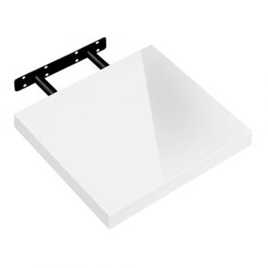 eSituro Étagère Flottante Blanche Brillant pour Salon, Cuisine, Petite Étagère Murale en Bois pour Chambre à Coucher, Moderne, Facile à Installer, Fixation Invisible, 30cm (situDE, neuf)