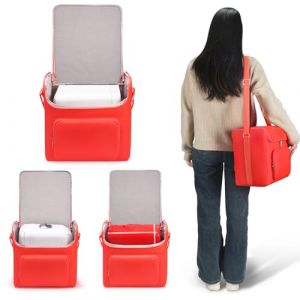 Hzycwgone Sac de Rangement Portable étui de Transport Housse pour Mini Frigo Petit Frigo 4L/6 Canettes,pour Mini Réfrigérateur Voiture,Cosmetique,Chambre,Bureau,Dortoir(Orange) (Hzycwgone-eu, neuf)