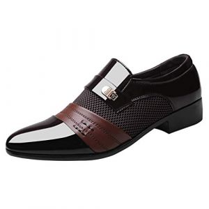 Chaussure Homme Cuir à Bout Pointu Business Casual Chaussures De Ville Homme À Lacets Affaires Mode Confortables Chaussures de travail noir Formelles Habillées Derby Oxford Pour Bureau Costume Mariage (Gyixiang, neuf)